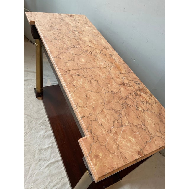 1940s John Tavis Classical Mirrored Back Console With Marble Top For Sale - Image 10 of 12