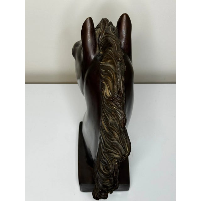Mid-Century Italian Expressive Bronze Horse Head Sculpture C1950 After Raffaello Romanelli For Sale - Image 6 of 16