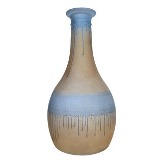 Art Nouveau Blue and Yellow Glass Vase in the style of Daum, 1890s For Sale