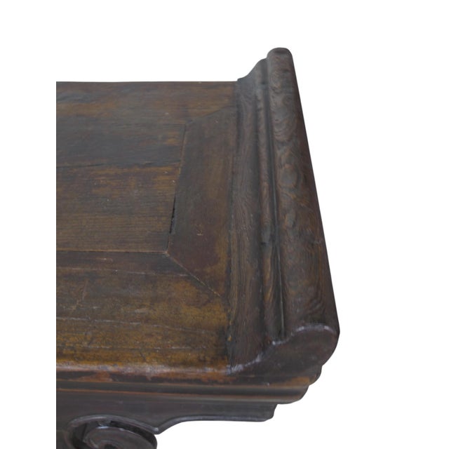 Wood Monumental 18th-Century Chinese Elm Altar Table From Shanxi, Circa 1766 For Sale - Image 7 of 14