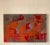 Late 20th Century Vintage Abstract Expressionist Orange & Red Mixed Media Painting For Sale - Image 5 of 10