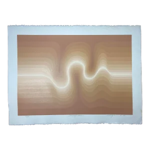 1980 Roy Ahlgren “Stratification” Op Art Serigraph