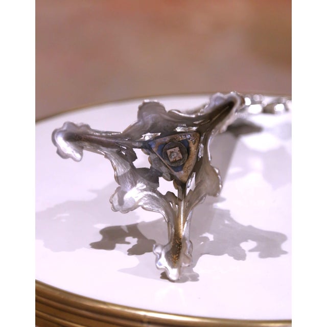 Early 20th Century French Silvered Iron Altar Crucifix With Fleur-De-Lys Cross For Sale In Dallas - Image 6 of 7