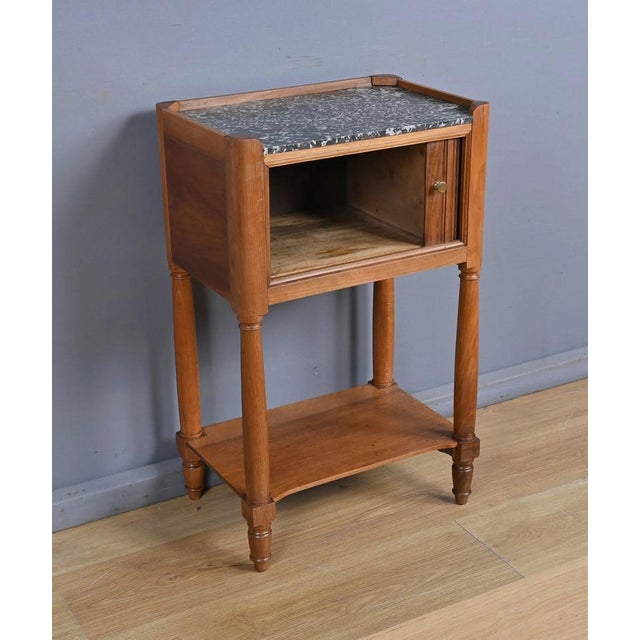 Bedside Table in Walnut with Curtain For Sale - Image 13 of 17