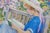 Wood Late 20th Century Lynn Gertenbach Signed Impressionist Girl Reading on Bench Garden Lithograph 37", Framed For Sale - Image 7 of 11