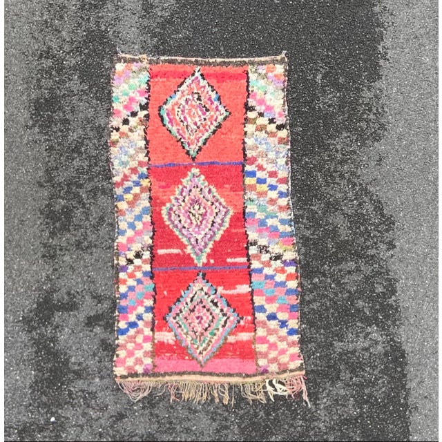 Textile Boucherouite Berber Vintage Rug For Sale - Image 7 of 7