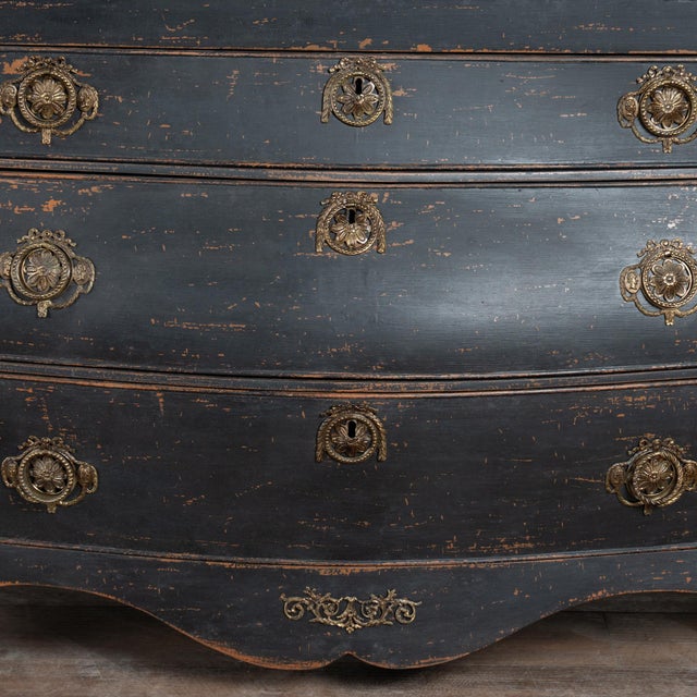 19th Century Danish Black Painted Oak Secretary Bureau For Sale - Image 12 of 18