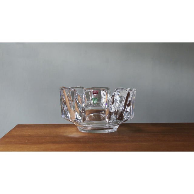 Mid-Century Modern Crystal Corona Bowl by Lars Hellsten for Orrefors For Sale - Image 3 of 4