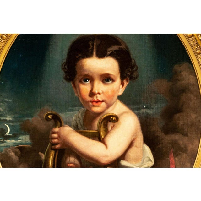 Seymour Joseph Guy (English-American, 1824–1910) — Oil on Canvas, "Putto in Moonlight," 1858 For Sale - Image 10 of 15