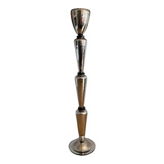 Murano Tall Four Tier Floor Lamp Hand Blown in Mercury Glass by Alberto Dona Di Murano, 1990's, Signed For Sale