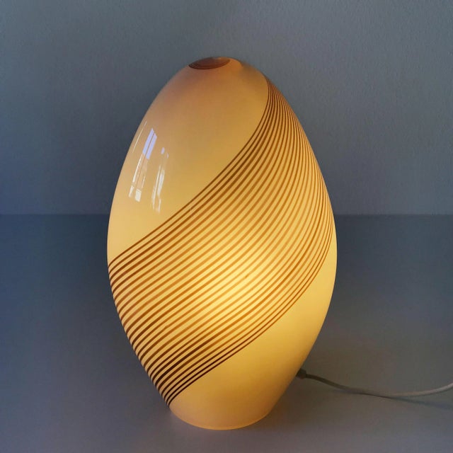 Murano Glass Table Lamp by Lino Tagliapietra for Effetre, 1980s, in Very Good conditions. Designed 1980 to 1989 European...