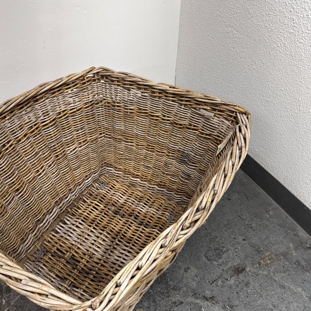 Gander & White French Woven Wicker Basket, Vintage For Sale - Image 11 of 12