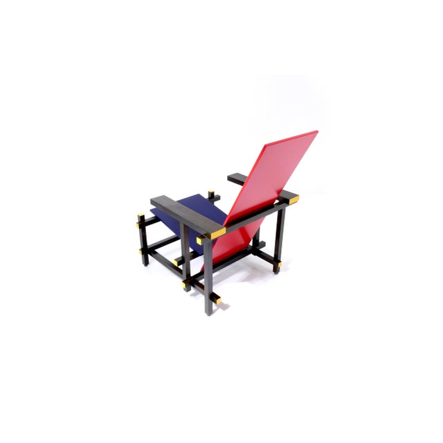 Vintage Red and Blue Chair by Gerrit Thomas Rietveld for Cassina, 1970s For Sale - Image 17 of 18