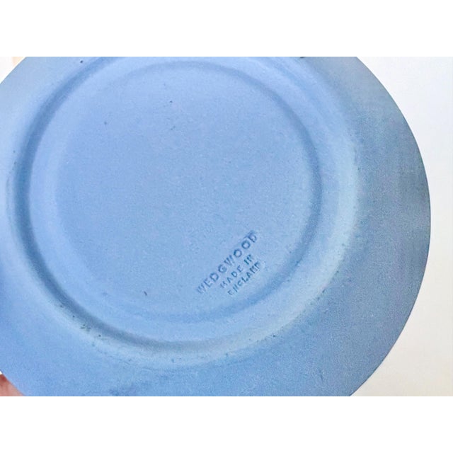 1960s Vintage Wedgwood Jasperware Demitasse Cup and Saucer – Glazed Interior - Pale Blue Espresso Set For Sale - Image 5 of 6