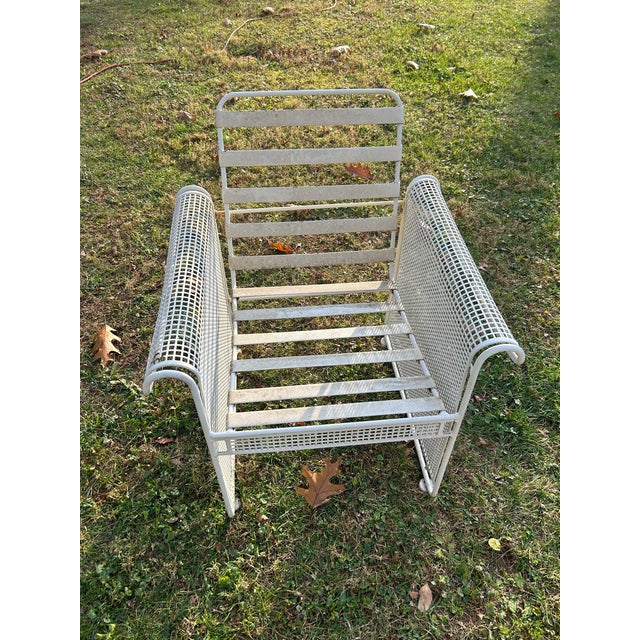 Vintage Woodard Conversation Seating, Ottoman, & Tables, Attributed, 6 Pieces For Sale - Image 9 of 12