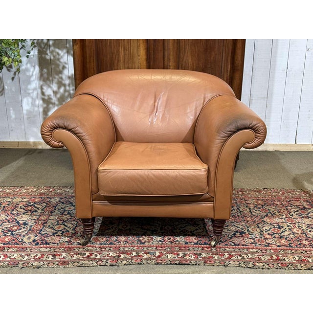 Modern English Leather Club Chair, 1990s For Sale - Image 17 of 17