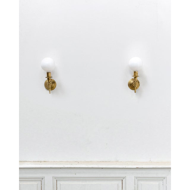 Vintage Brass Wall Sconces from Maison Jansen, 1950s, Set of 2 For Sale - Image 9 of 9