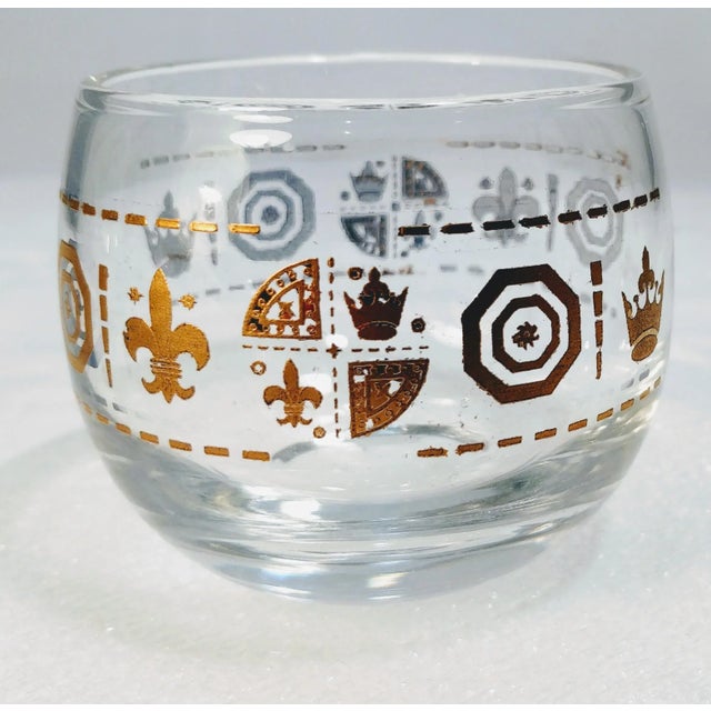 Mid-Century Modern Vintage Culver Roly Poly Cocktail Lowball Glasses For Sale - Image 3 of 4