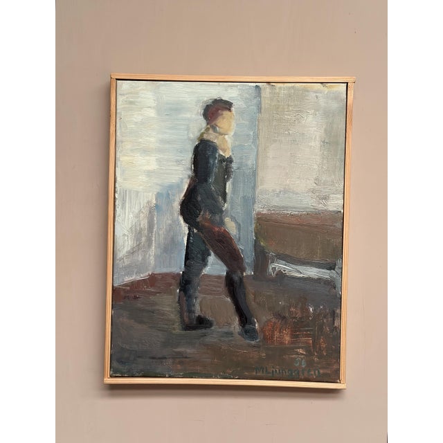 Original Vintage Swedish Oil on Canvas – “Dancing Model” by Martin Ljunggren (1930–2008) – Signed & Dated 1956 – Vintage &...