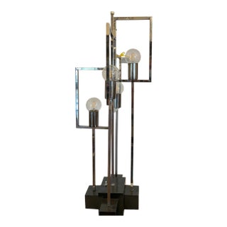 Mid Century Modern Architectural Chrome 4 Light Chrome Table Lamp For Sale