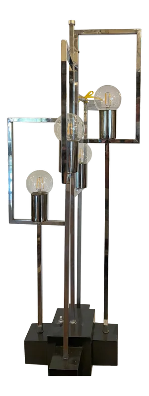 Mid Century Modern Architectural Chrome 4 Light Chrome Table Lamp