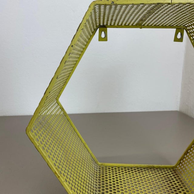 Small Yellow Cube Form Wall Unit attributed to Mathieu Matégot, 1950 For Sale - Image 10 of 18