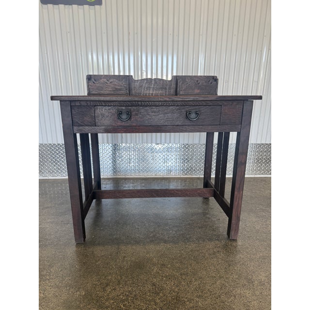 Antique Art & Crafts Postcard Writing Desk Unmarked sold as found with original finish unrestored .