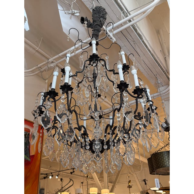Traditional Badari Lighting Eighteen-Light Crystal Chandelier, Vintage For Sale - Image 3 of 12