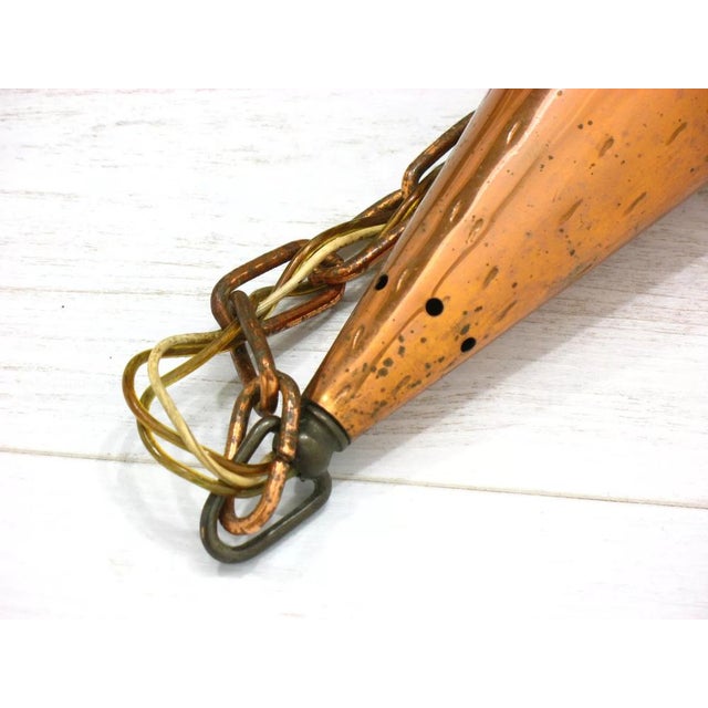 Danish Hanging Lamp in the Form of a Copper Cone, 1970s For Sale - Image 4 of 15