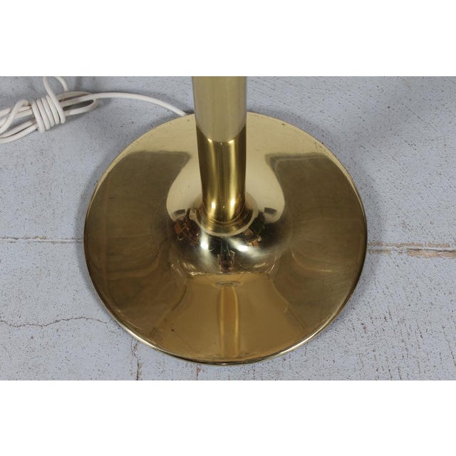 Scandinavian Modern Anna Floor Lamp with Brass Stem with Canvas Shade by Anna Ehrner for Atelje Lyktan, Sweden, 1970s For Sale - Image 11 of 14