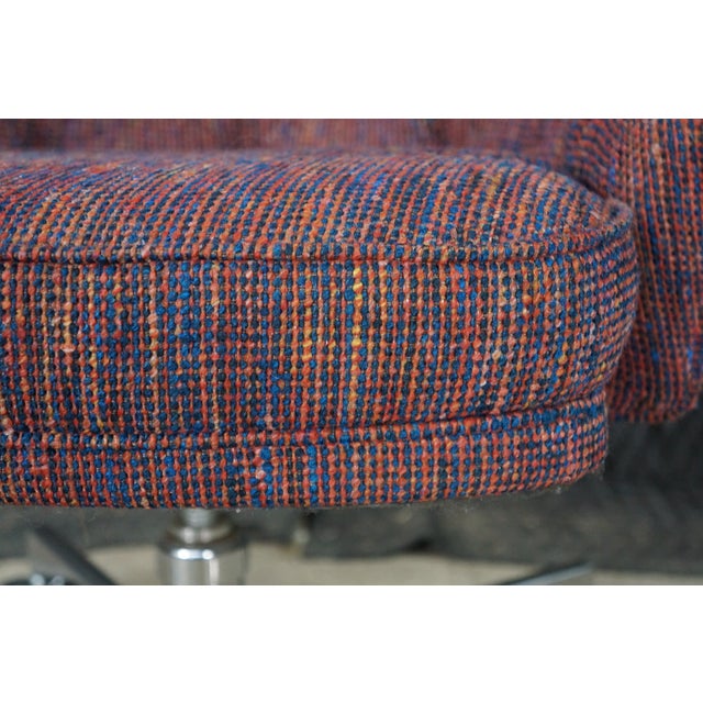 6 Mid-Century Modern Patrician Furniture Tufted Tweed Office Swivel Chairs MCM For Sale - Image 9 of 18