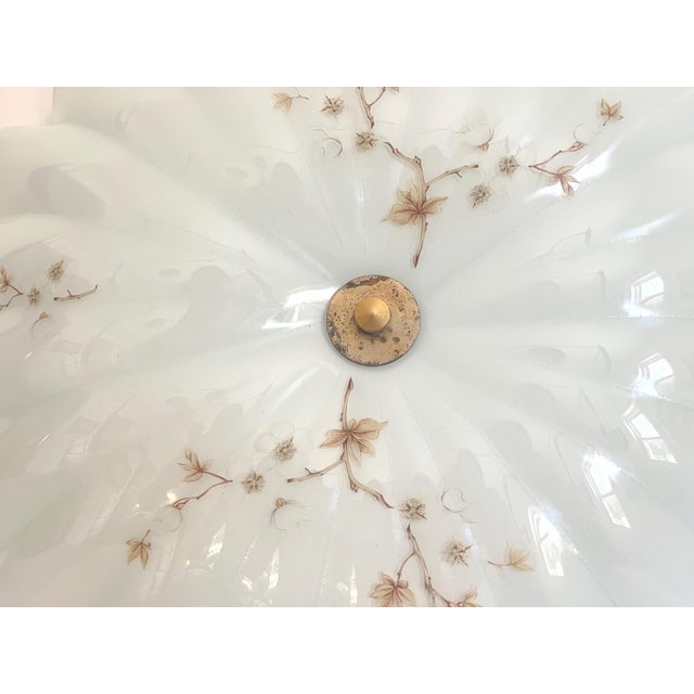 1950s Fluted Glass Parasol Flush Light For Sale - Image 6 of 16