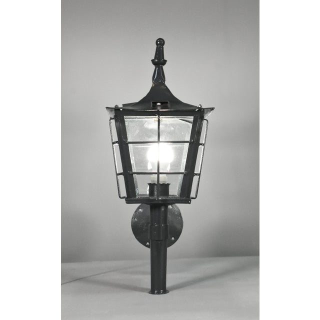 1920s Vintage French Exterior Lantern in Steel, 1920s For Sale - Image 5 of 16