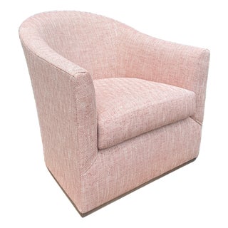 Lee Industries Transitional Barrel Swivel Chair For Sale