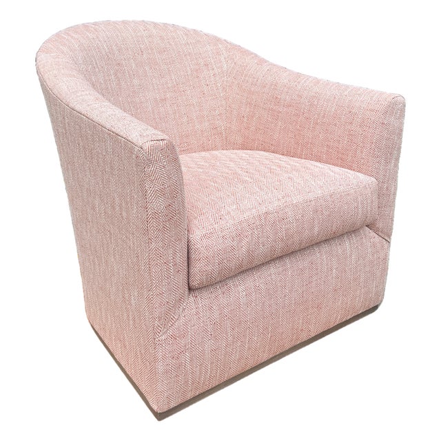 Lee Industries Transitional Barrel Swivel Chair For Sale