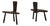 Brutalist Hand-Carved Wooden Chairs, France, 1950s, Set of 2 For Sale