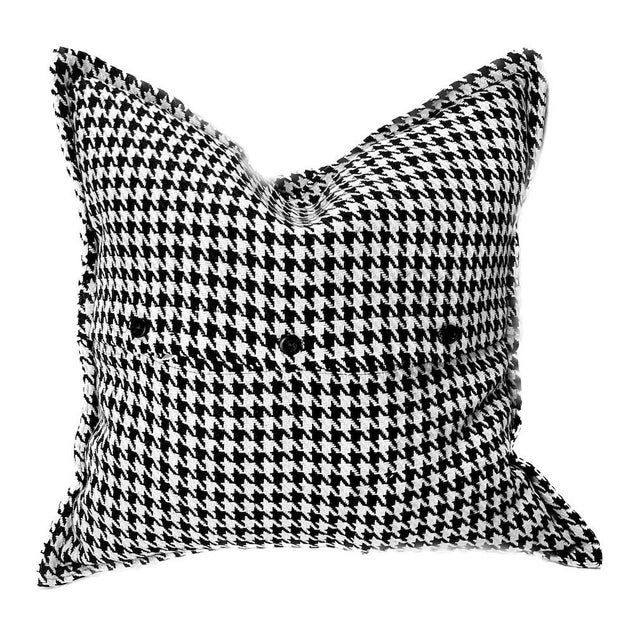 Traditional Vintage Houndstooth Pattern Wool Pillow For Sale - Image 3 of 5