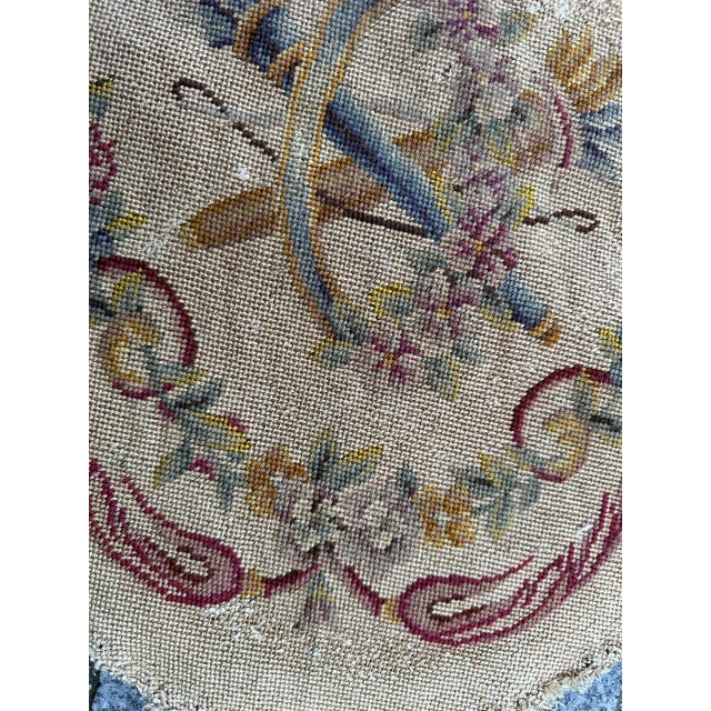 French Needlepoint Chair Cover Tapestry from Bobyrugs, 1890s For Sale - Image 6 of 11