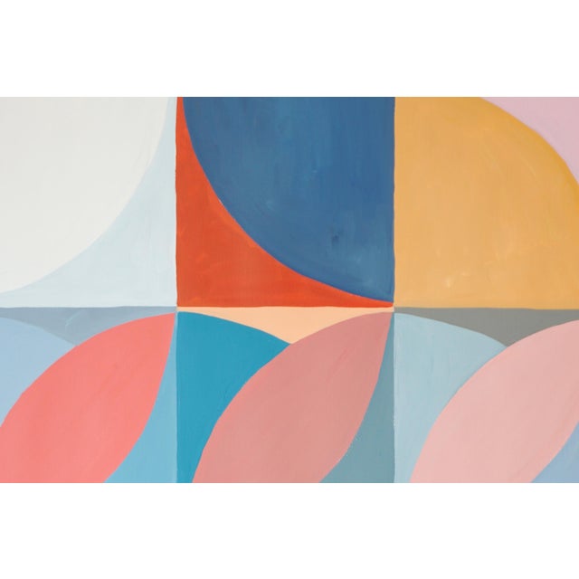 Red 2026, Order Follows Repetition, Bauhaus Patterns Sequence in Vivid Tones, Large Painting Diptych by Natalia Roman For Sale - Image 8 of 10