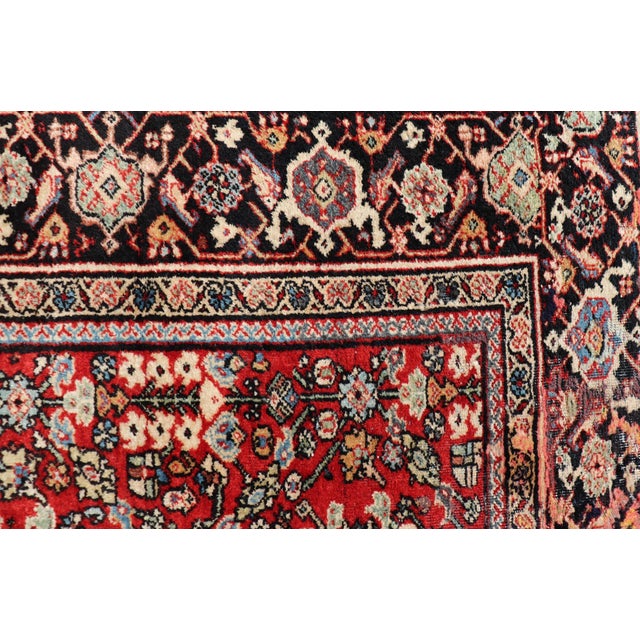 Antique Sultanabad Rug With Rich Red Field, Allover Design and Navy Blue Border 7'2 X 12'2 For Sale - Image 12 of 15