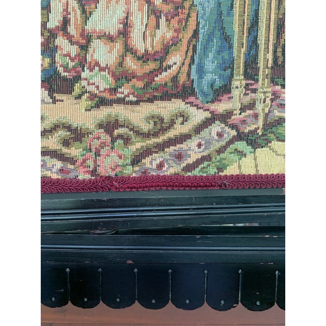 19th Century French Fire Screen With Tapestry Panels For Sale - Image 9 of 10