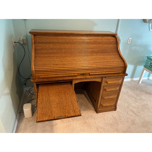 1900 - 1909 1907 Moon Company Roll Top Desk For Sale - Image 5 of 12