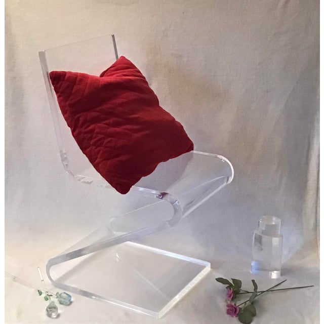 MidCentury Modern "Z" Chair Design Plexiglass Lucite Design Form
