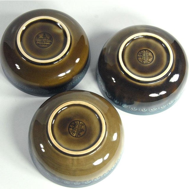 Blue Brotzeit Ceramic Bowls by Bjorn Wiinblad for Rosenthal, 1970s, Set of 3 For Sale - Image 8 of 11