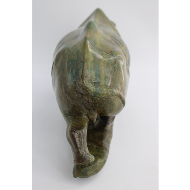 Original James Tandi Signed Verdite Shona Stone Rhinoceros Sculpture, Large For Sale - Image 11 of 14