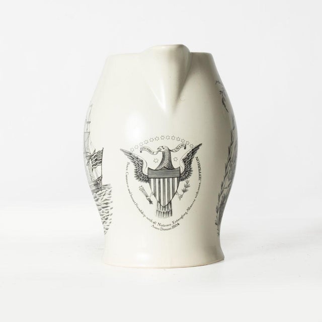 Vintage Mottahedeh Nantucket Historical Association Creamware Pitcher For Sale - Image 4 of 6