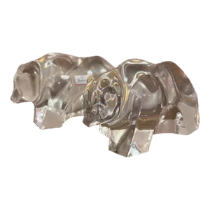 Baccarat Crystal Figurine Paperweight/Sculpture Wall Street Bear
