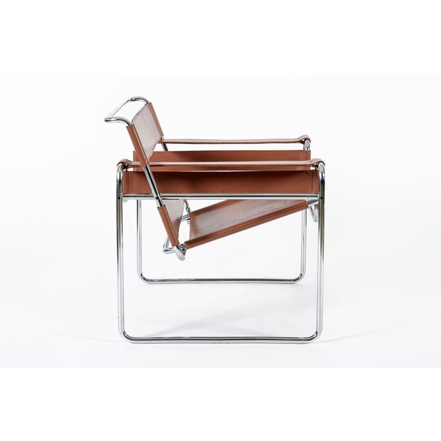Brown Mid Century Wassily Brown Lounge Chair by Marcel Breuer for Gavina For Sale - Image 8 of 15