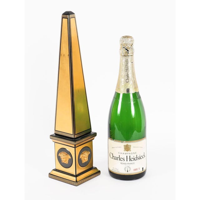 Vintage Golden Porcelain Medusa Obelisk Versace for Rosenthal, 20th Century For Sale - Image 15 of 16