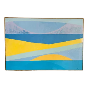 Vintage 1960s Multi-Colored Abstract Oil Painting by Frederic M. Faillace